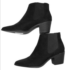 Black 2 inch heel booties